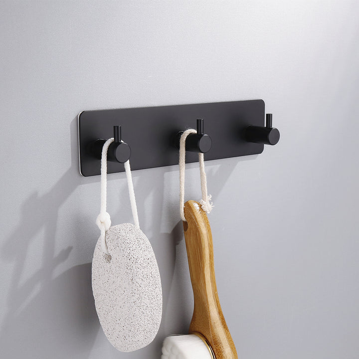 XIVADA Handdoekhaakjes Tres - Zelfklevend - Zwart - 3 in 1 (7)