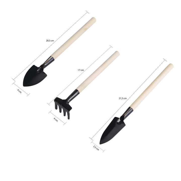 QUVIO Balkon tuinieren set van 2 - Zwart + hout (1)