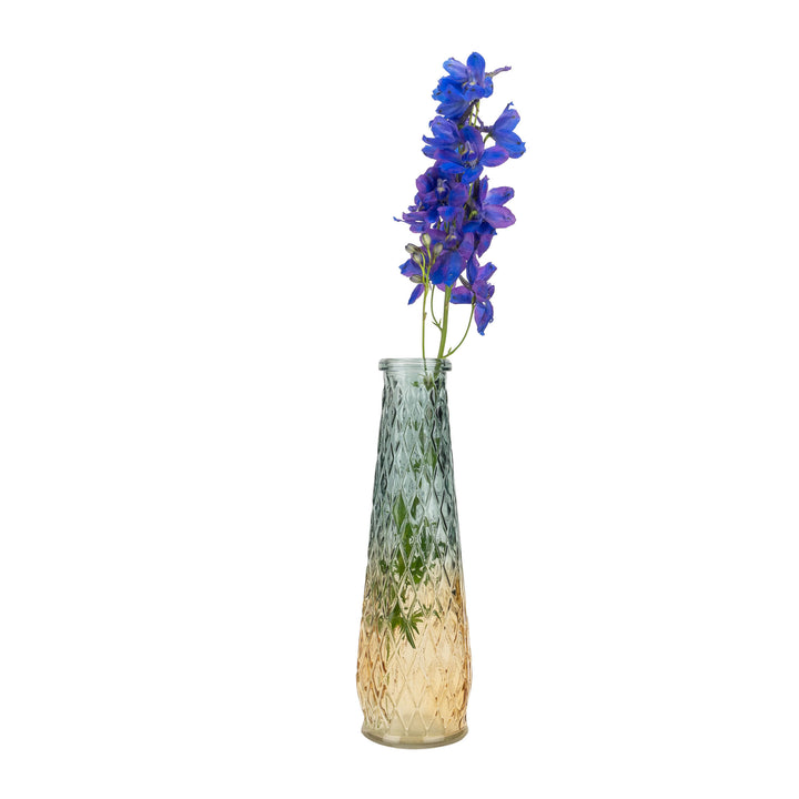 QUVIO Glazen vazen met patroon - geel/blauw (2)