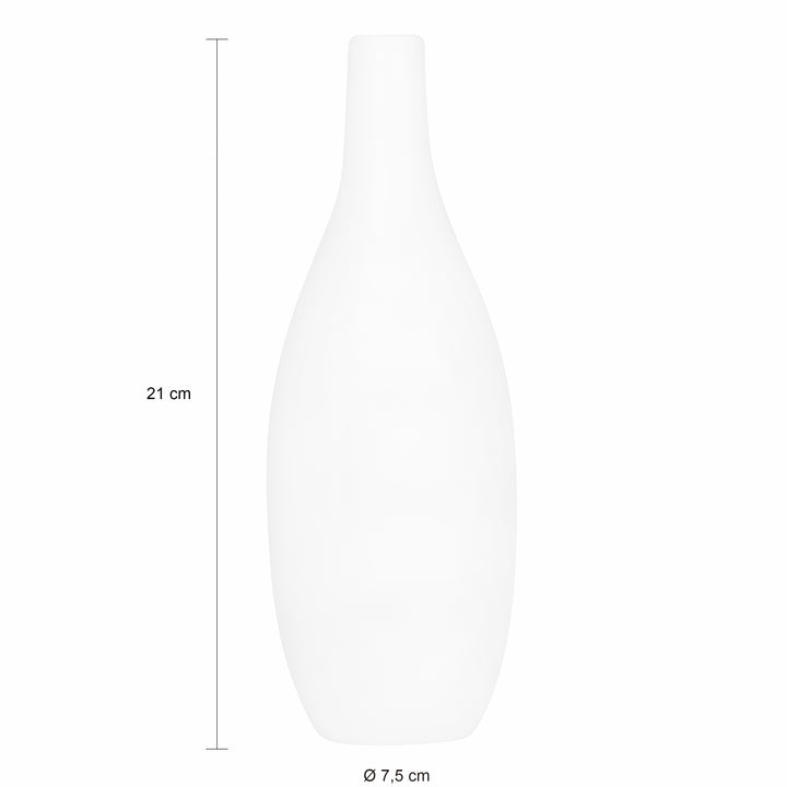 QUVIO Vaas keramiek met smalle hals - Wit (1)