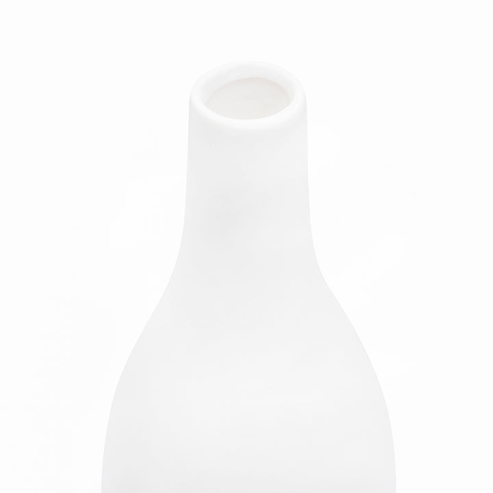 QUVIO Vaas keramiek met smalle hals - Wit (2)