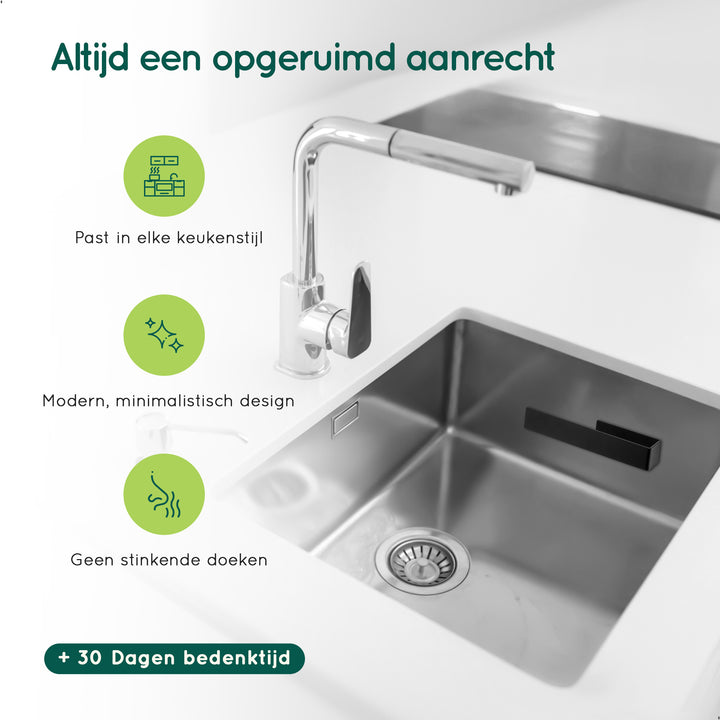 XIVADA Vaatdoekhouder Elan - Gootsteen - Rvs - Zelfklevend - Zwart (4)