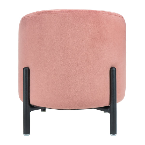 QUVIO Poef met vier metalen poten - Velvet -  Vintage roze
