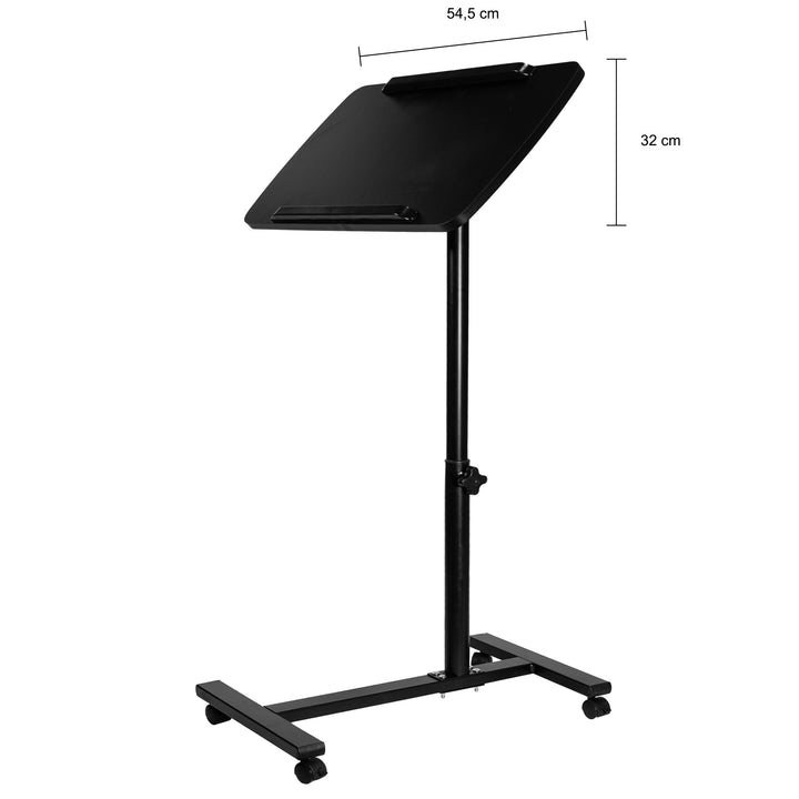 QUVIO Verstelbare laptop bijzet tafel - Zwart (1)