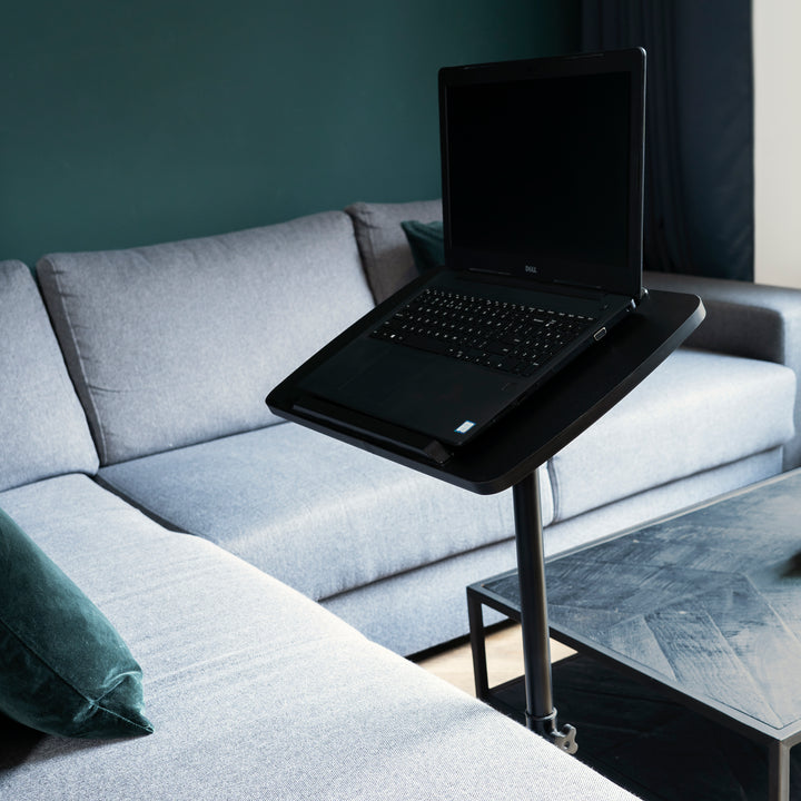 QUVIO Verstelbare laptop bijzet tafel - Zwart (4)