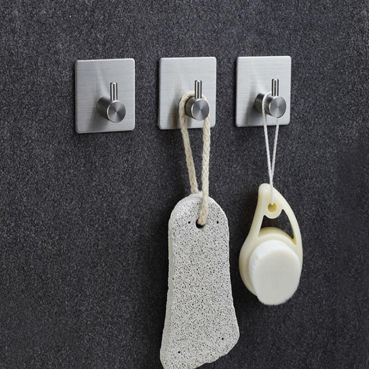 XIVADA Handdoekhaken - Zelfklevend - Vierkant - Rvs - Zilver – 3 stuks (4)