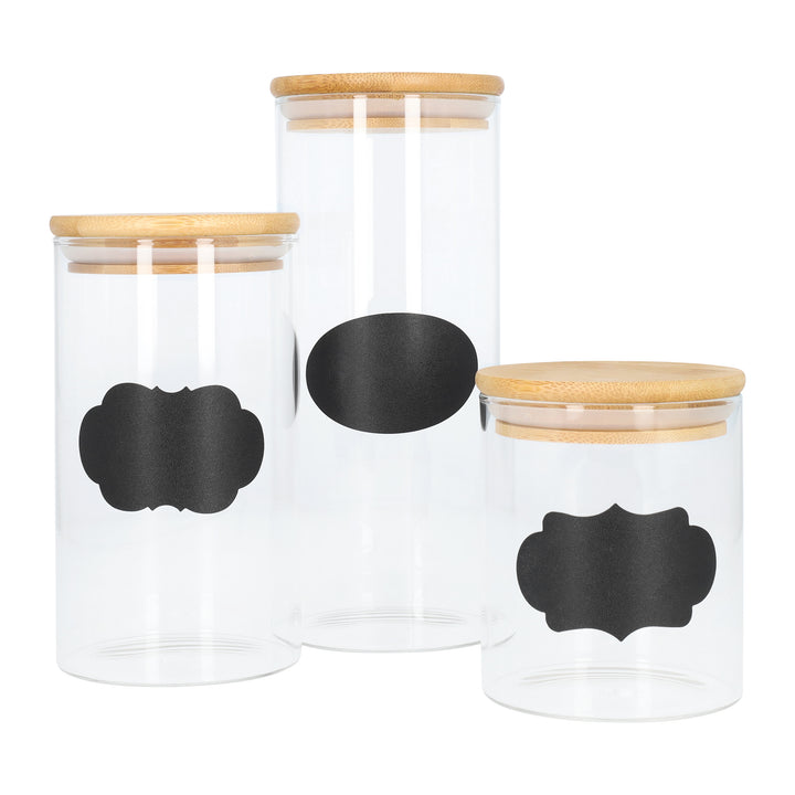 Krumble Voorraadpotten - Glas -  Set van 3 - Incl. 80 krijtstickers (4)