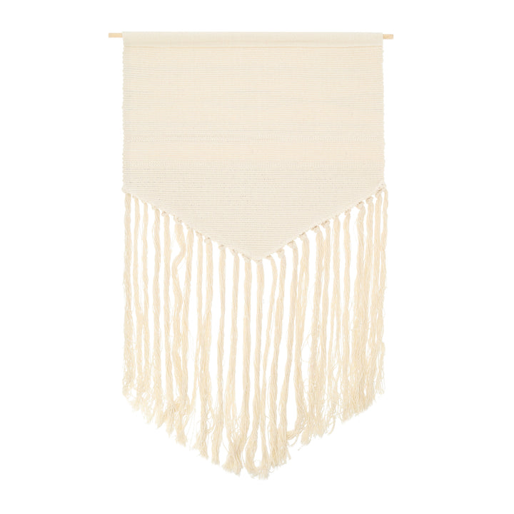 QUVIO Wanddecoratie macrame - Grijs en wit (2)