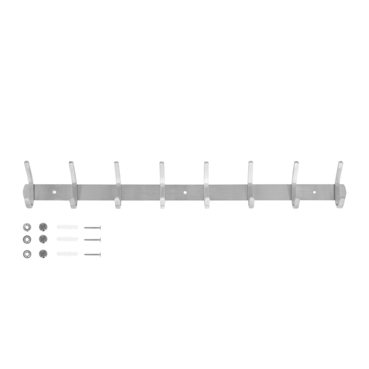 QUVIO Kapstok met 8 haken - RVS - Zilver (3)
