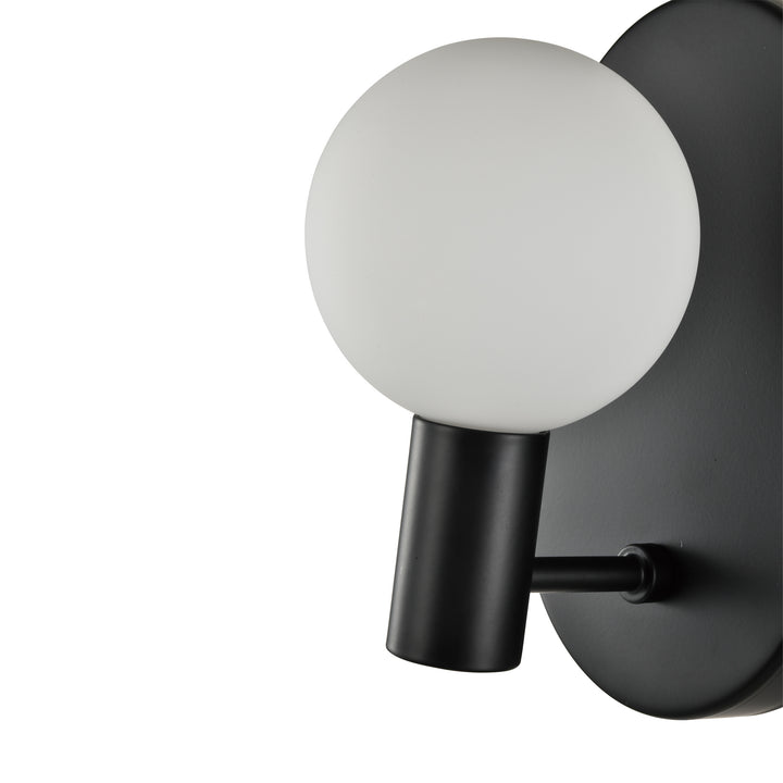 QUVIO Zwarte wandlamp - 1 lichtpunt - Metaal - Glas (2)
