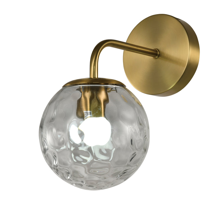 QUVIO Gouden wandlamp - Met glazen bol - Metaal - Glas - Goud (1)