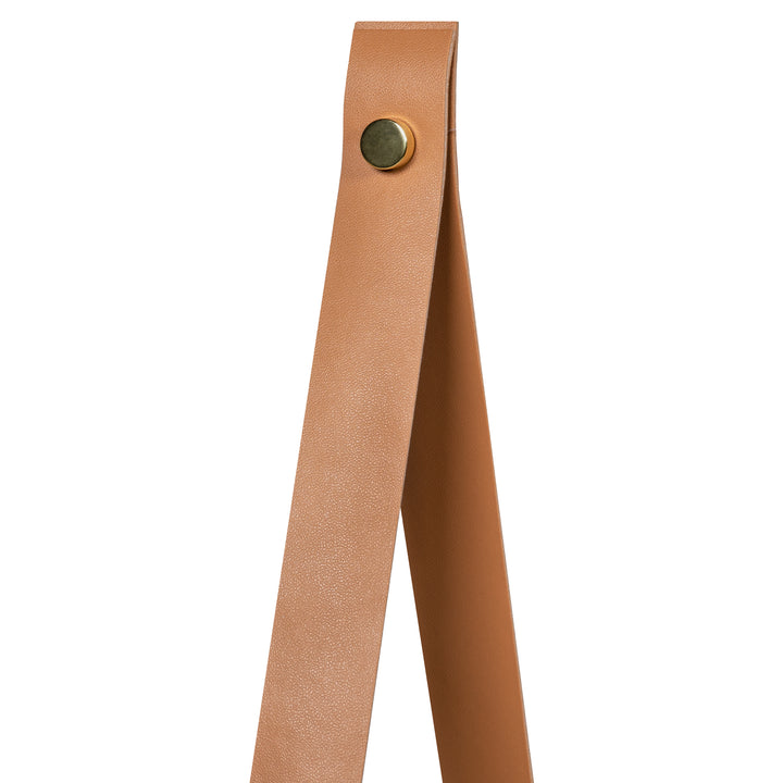 QUVIO Wandplank met PU leren bandjes - S (3)
