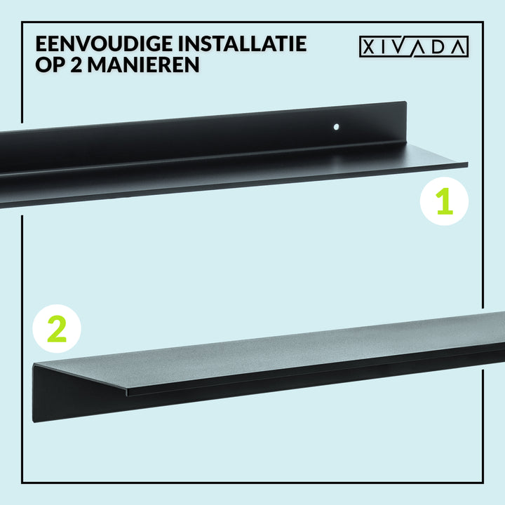 XIVADA Wandrek Rosa - Industrieel - Aluminium - Boren - Zwart (2)