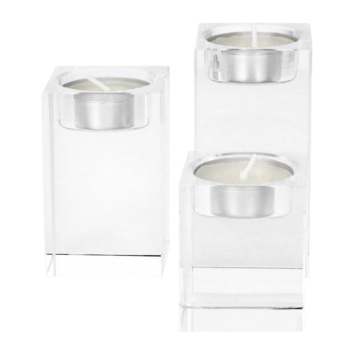 QUVIO Waxinelichthouder - Set van 3 - Glas (2)