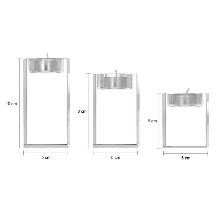 QUVIO Waxinelichthouder - Set van 3 - Glas (1)