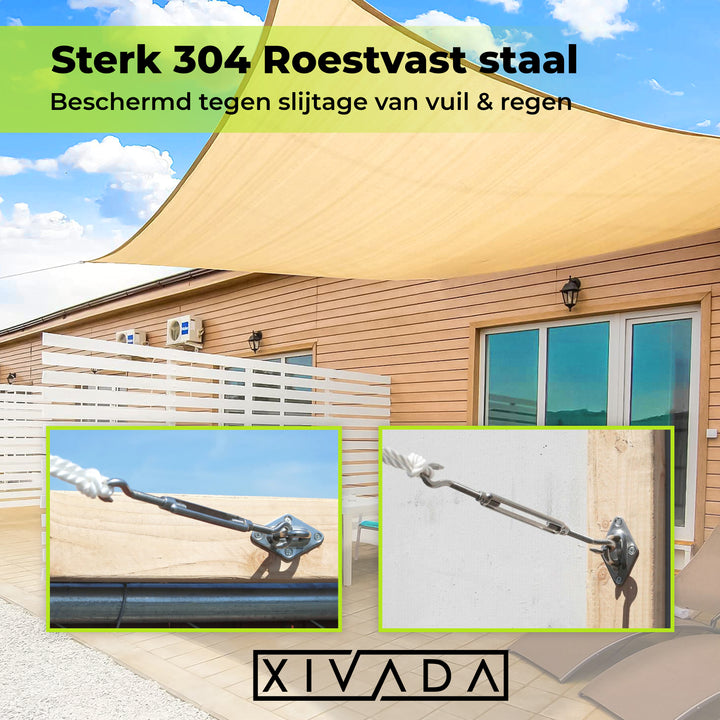 XIVADA Bevestigingsset Afdekzeil - Schaduwdoek - Rvs (2)