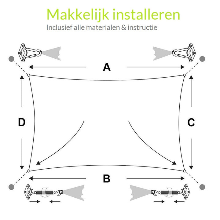 XIVADA Bevestigingsset Afdekzeil - Schaduwdoek - Rvs (5)
