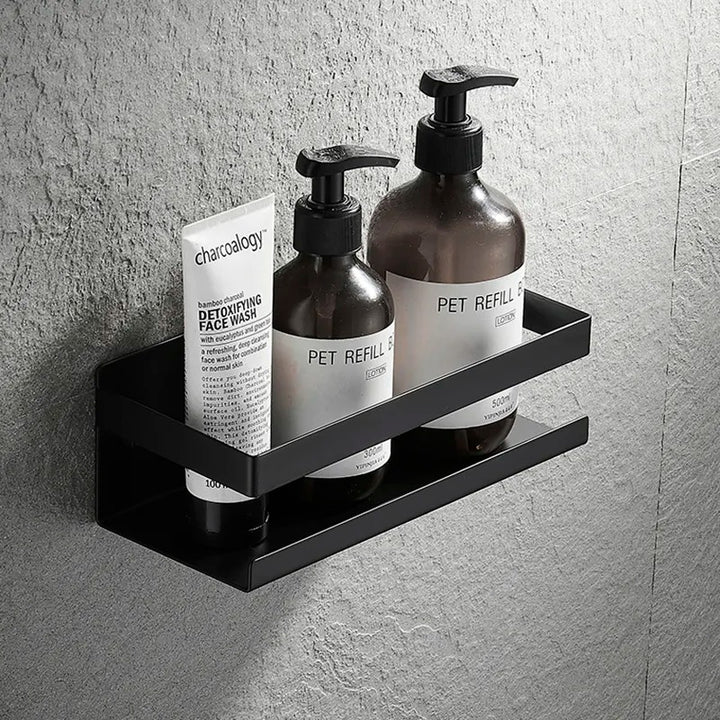 XIVADA Doucherek Teca - Boren - Zelfklevend - Rvs - 30 CM - Zwart (9)