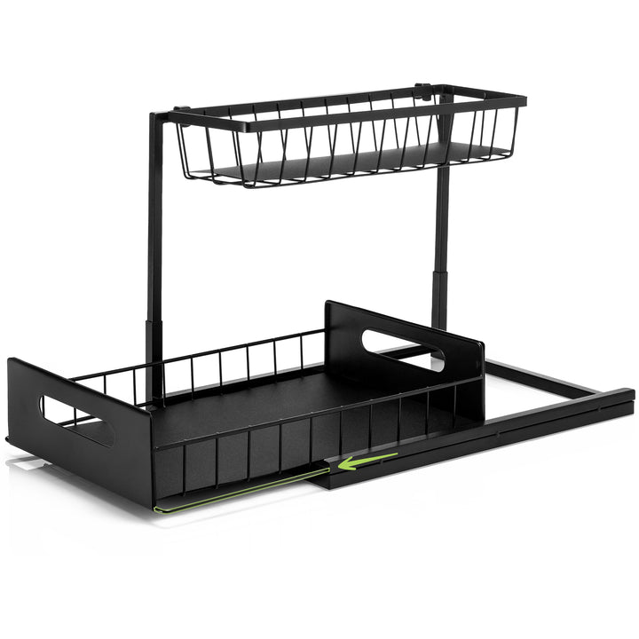 XIVADA Gootsteenkast organizer - Staal - Uitschuifbaar - Zwart