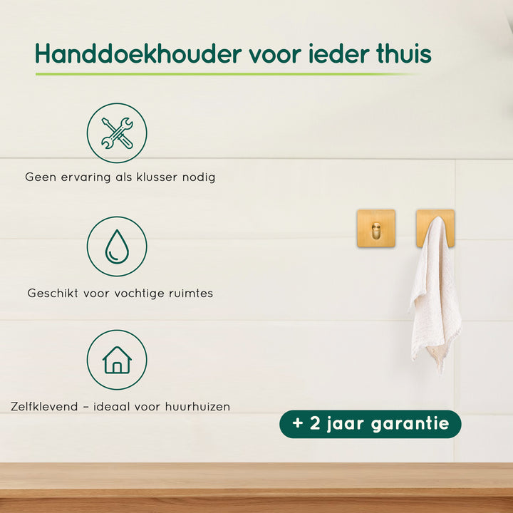 XIVADA Handdoekhaak Paza - Rvs - 3M Tape - Goud - Set van 2 (5)