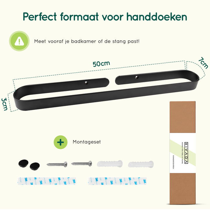 XIVADA Handdoekrek Chio - Inclusief schroeven - Plakstrip - Rvs - 50 CM (5)