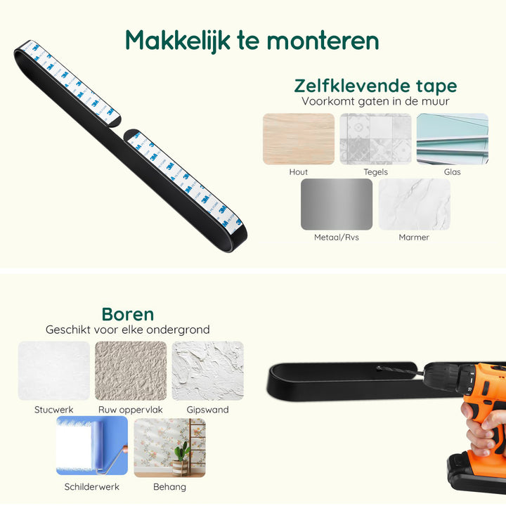 XIVADA Handdoekrek Chio - Inclusief schroeven - Plakstrip - Rvs - 50 CM (1)