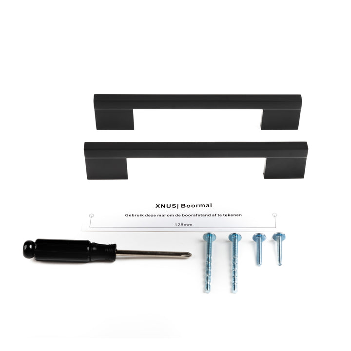 XIVADA Handgreep zwart - 128 mm - Aluminium - Meubelgreep - Set van 2 (2)