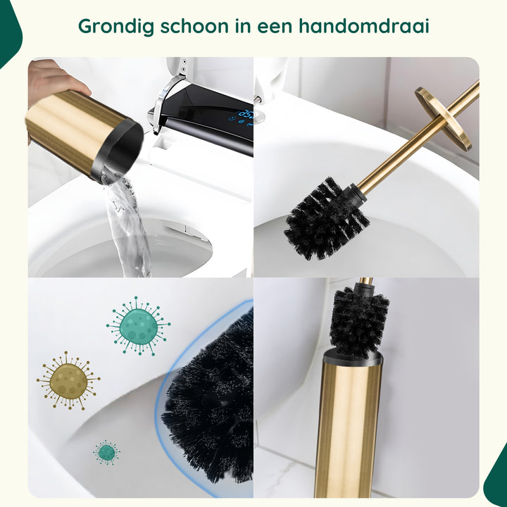 XIVADA Toiletborstelhouder Jara - Vrijstaand - Rvs - Goud (5)