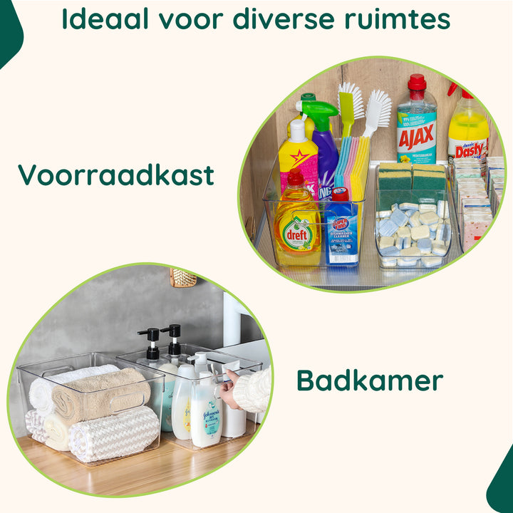 XIVADA Keukenkast Organizer Kato - XL - PET - Transparant - Set van 4 (3)