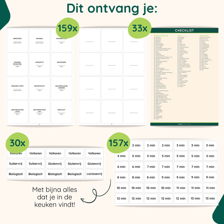 XIVADA Keukenlabels - Kruiden labels - Nederlands - Wit (6)