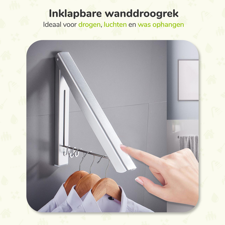 XIVADA Droogrek Lici - Inklapbaar - Aluminium - Droogrek muur - Zilver (3)