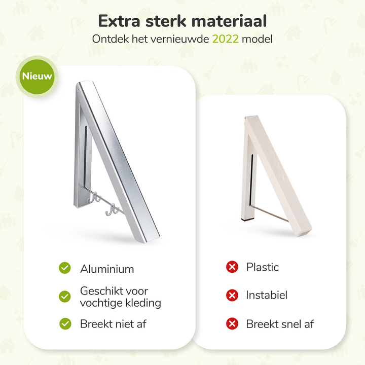 XIVADA Droogrek Lici - Inklapbaar - Aluminium - Droogrek muur - Zilver (4)