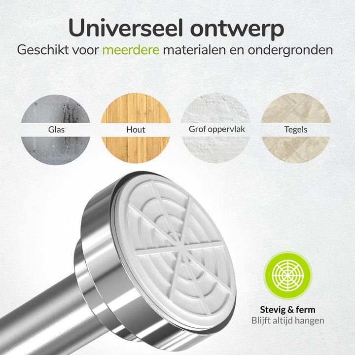 XIVADA Kledingstang Vigo - Zonder boren - Verstelbaar - Zilver (2)