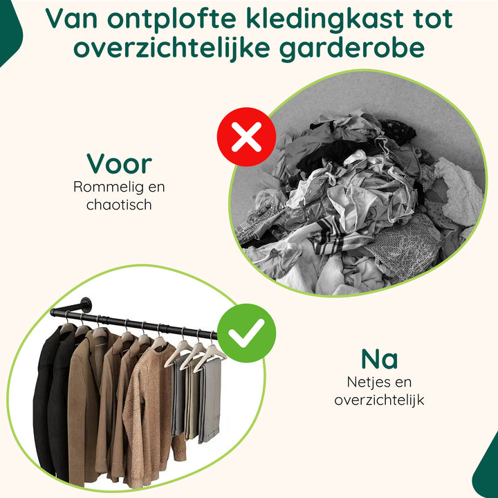 XIVADA Kledingrek Zora - Metaal - Draagkracht 30 KG - 110 cm - Zwart (6)