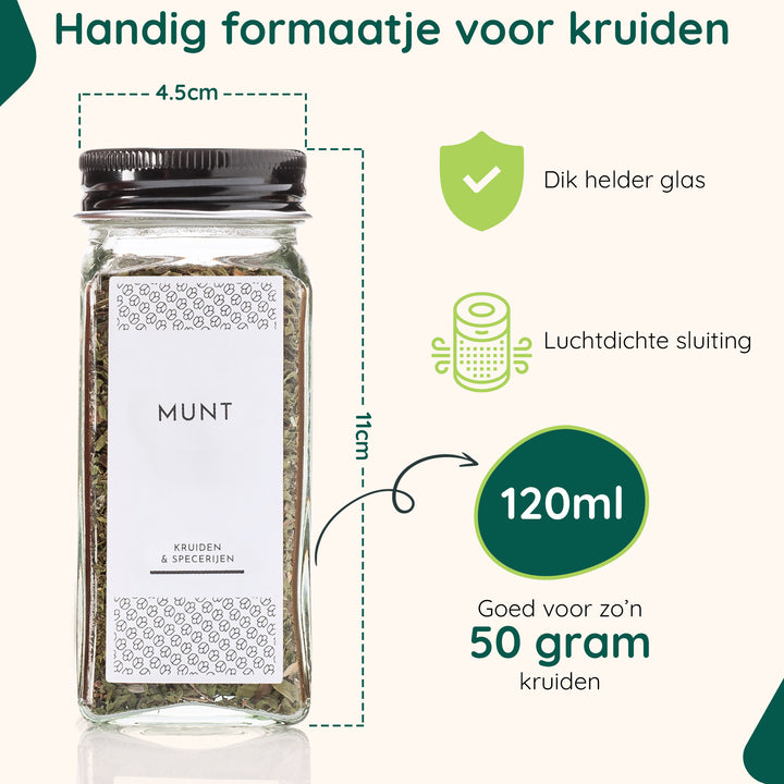 XIVADA Staand kruidenrek met 24 kruidenpotjes - 240 kruidenlabels (7)