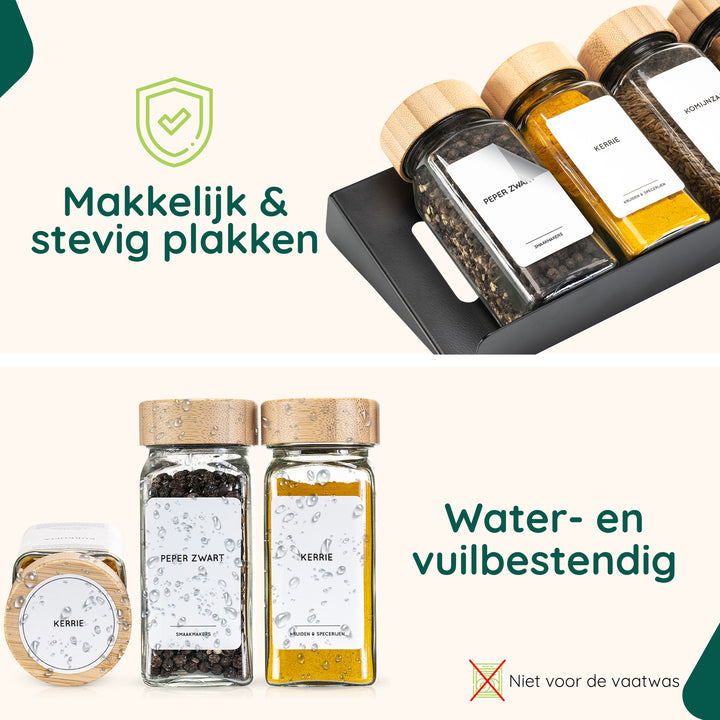 XIVADA Stickers kruidenpotjes - Kruiden labels - Nederlands - Wit (3)