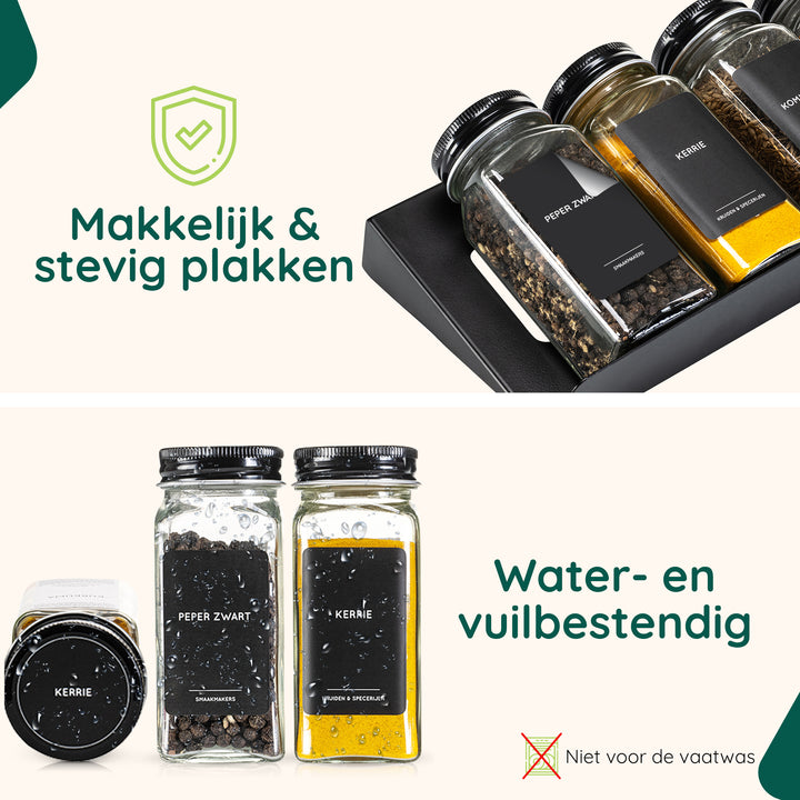 XIVADA Stickers kruidenpotjes - Kruiden labels - Nederlands - Zwart (3)