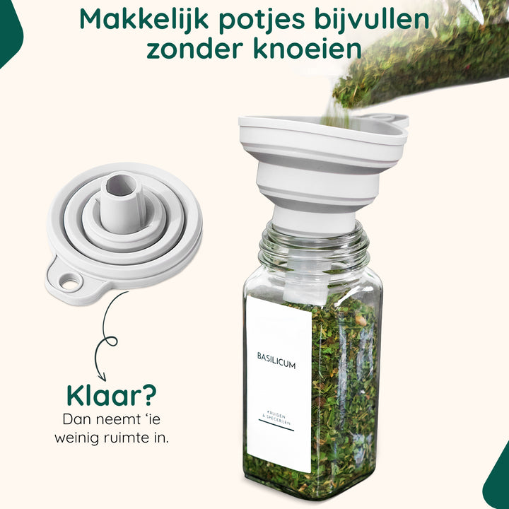 XIVADA Glazen kruidenpotjes vierkant - Stickers - Zwart - 24 stuks (9)