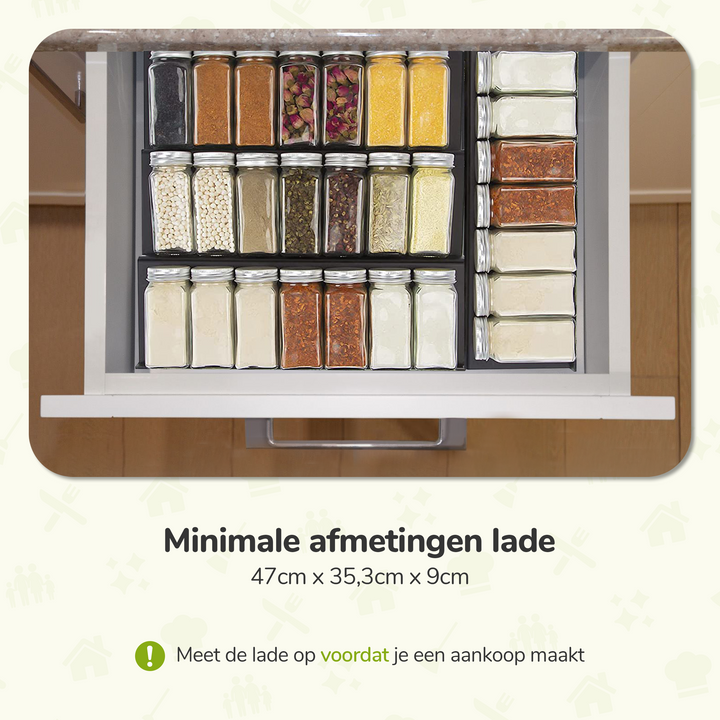 XIVADA Kruidenrek Lena - Lade - 30 kruidenpotjes - Aluminium - Zwart (5)