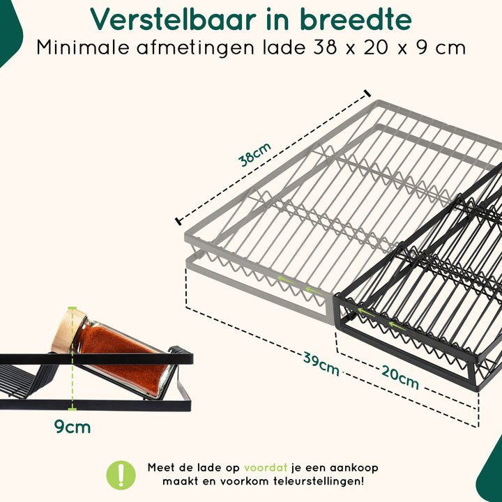 XIVADA Kruidenrek Esta - Uitschuifbaar - Metaal - 20-39 cm - Zwart (5)