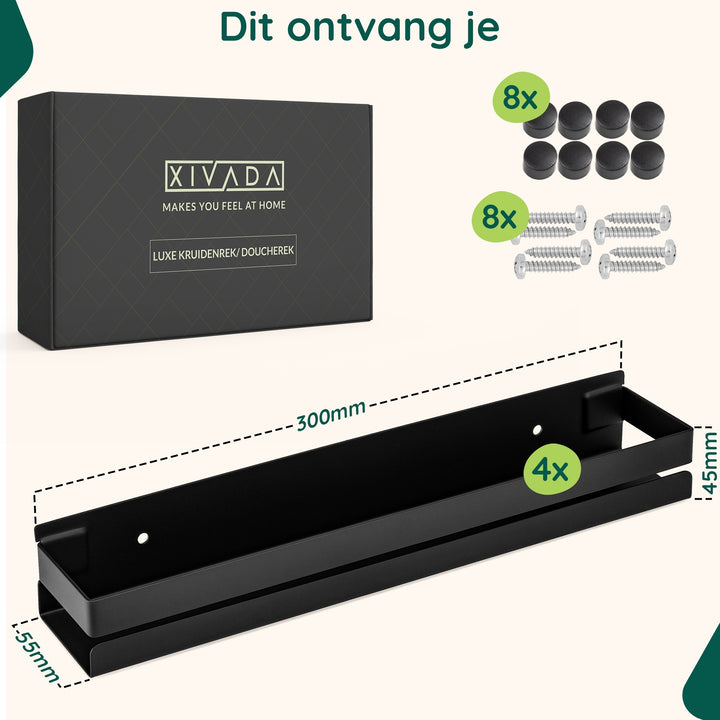 XIVADA Kruidenrek Toma - Ophangbaar - Voor 24 potjes - Zwart - 4 Laags (8)