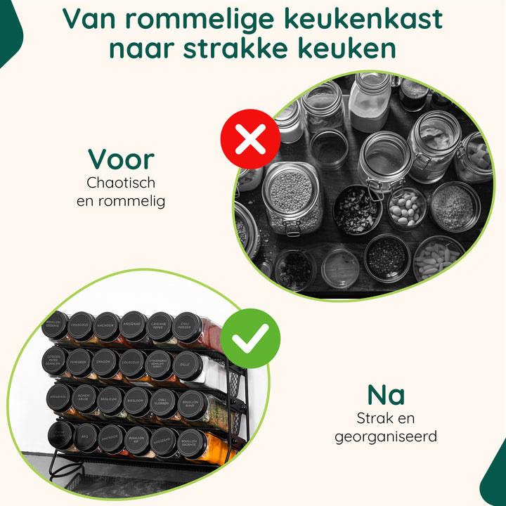 XIVADA Kruidenrekje Paco - Voor 24 potjes - Metaal - 4 Laags - Zwart (3)