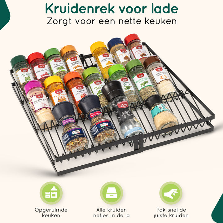 XIVADA Kruidenrek Esta - Uitschuifbaar - Metaal - 20-39 cm - Zwart (6)