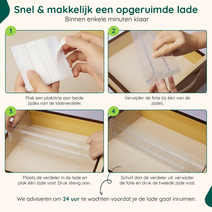XIVADA Lade verdeler Ezra - Verstelbaar - Transparant - PET - 4 stuks (5)
