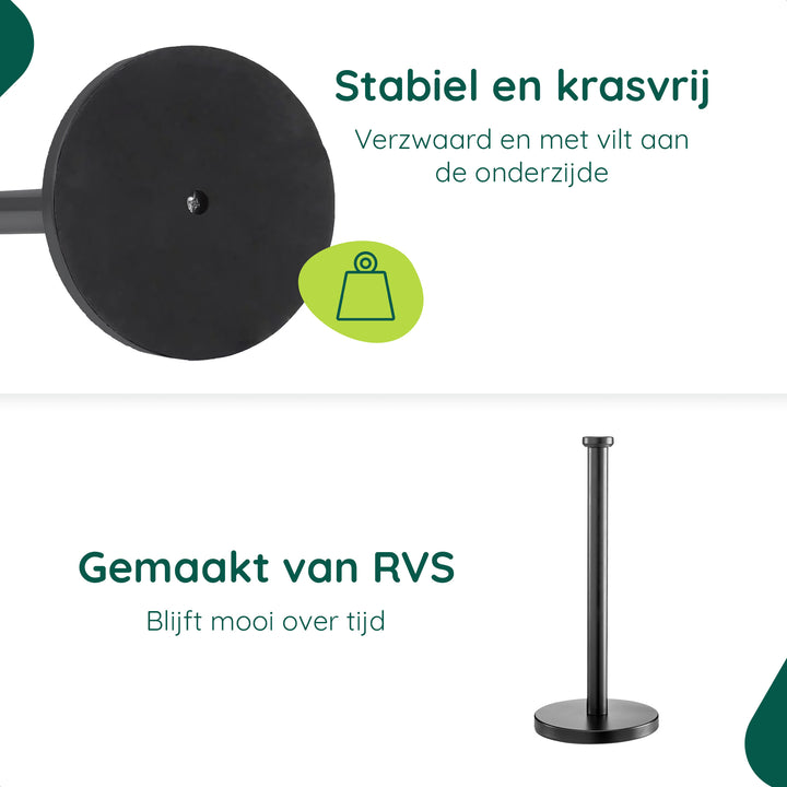 XIVADA Keukenrolhouder Lotis - Vrijstaand - Rvs - Zwart (2)