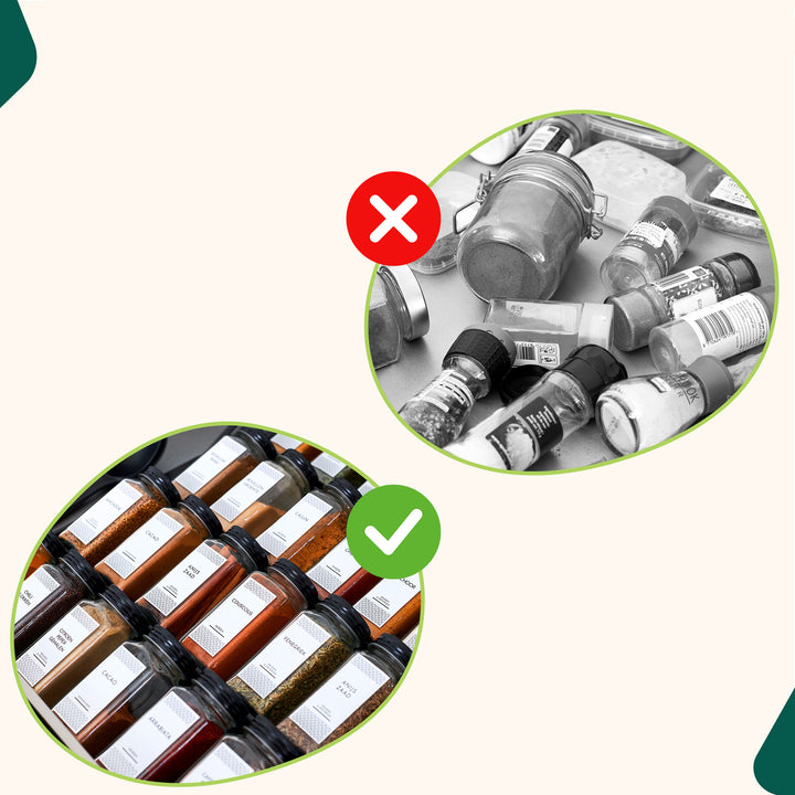 XIVADA Kruidenrek ophangbaar met 36 kruidenpotjes - 240 kruidenlabels (1)