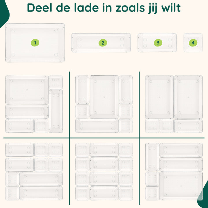XIVADA Lade Organizer Ecca - Lade Verdeler - Pet - 25 stuks (4)