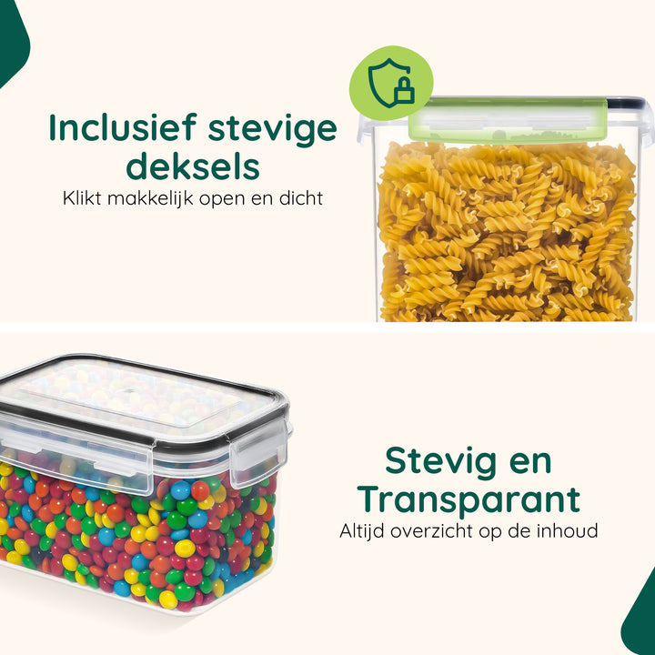 XIVADA Voorraadpotten Nena - Transparant - Met stickers - 16 stuks (5)