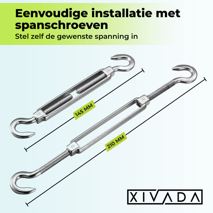 XIVADA Bevestigingsset Afdekzeil - Schaduwdoek - Rvs (3)
