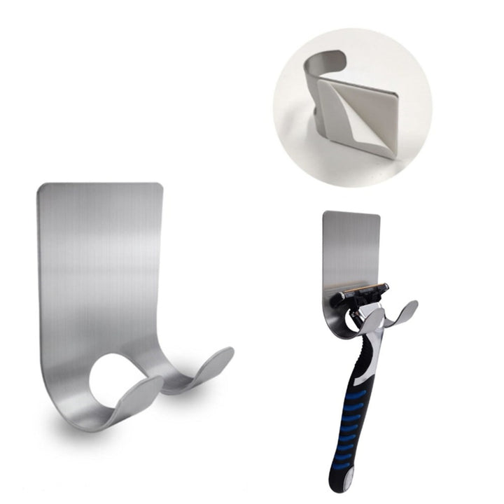XIVADA Scheermeshaakjes - Zelfklevend - Rvs - Zilver - Set van 2 (1)